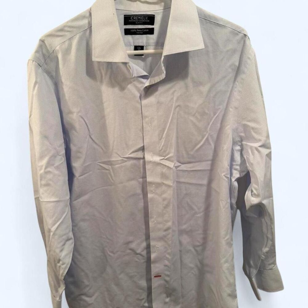 Cremieux white slim fit dress shirt Size L #formalwear #menswear